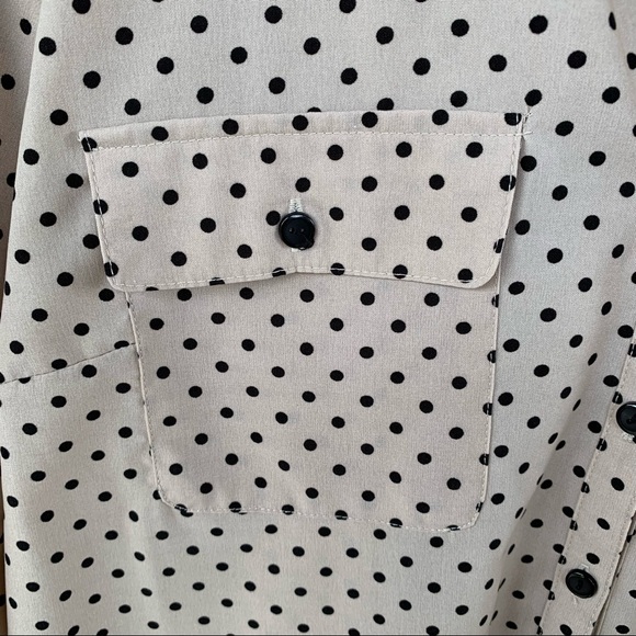 Long sleeve blouse with black polkadots   size XL - Picture 6 of 6